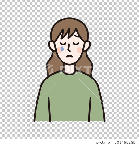 Illustration of a crying young woman Illustration of a crying young woman 101469289