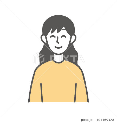 笑顔の若い女性のイラスト 101469328