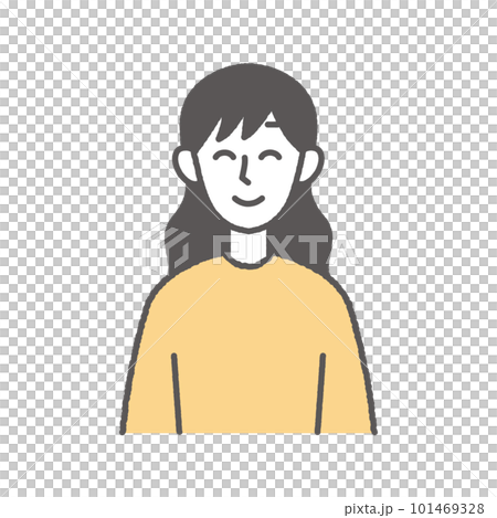 Illustration of a young smiley woman Illustration of a young smiley woman 101469328