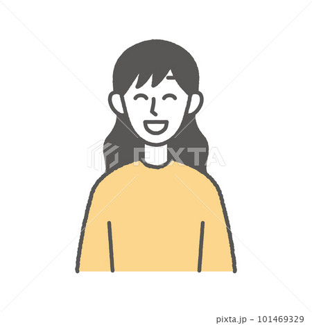 笑顔の若い女性のイラスト 笑顔の若い女性のイラスト 101469329