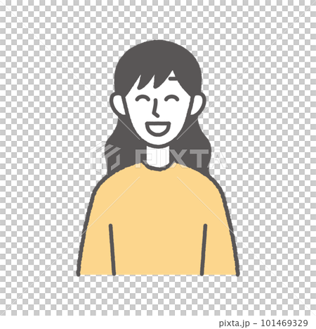 笑顔の若い女性のイラスト 笑顔の若い女性のイラスト 101469329