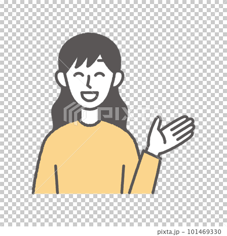 Illustration of a young smiley woman 101469330
