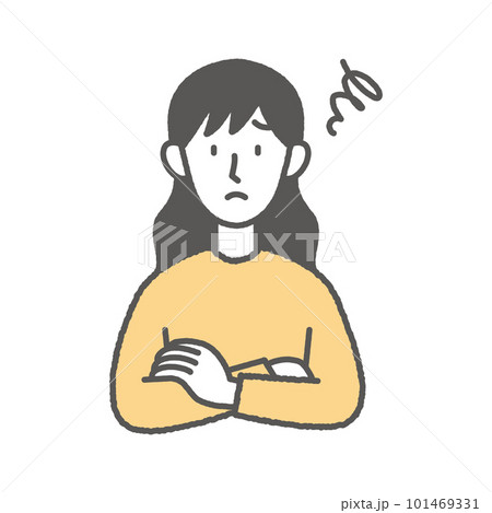 悩んでいる女性のイラスト 悩んでいる女性のイラスト 101469331