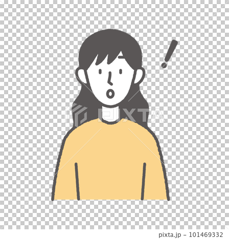 Illustration of a young woman who noticed something Illustration of a young woman who noticed something 101469332
