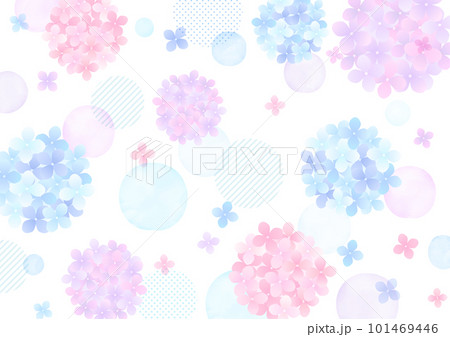 水彩で描いた紫陽花の壁紙、パターン 水彩で描いた紫陽花の壁紙、パターン 101469446
