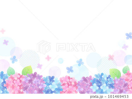 水彩で描いた紫陽花のフレーム 101469453