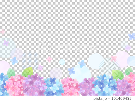 水彩で描いた紫陽花のフレーム 101469453