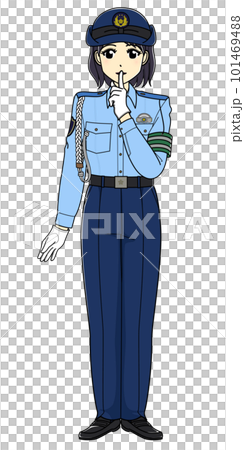 A female police officer in summer clothes who poses (whole body) A female police officer in summer clothes who poses (whole body) 101469488