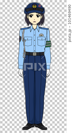 怒りの表情の夏服の女性警察官(全身) 怒りの表情の夏服の女性警察官(全身) 101469490