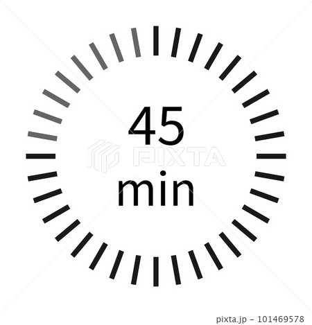 45 minutes digital timer stopwatch icon vector - Stock