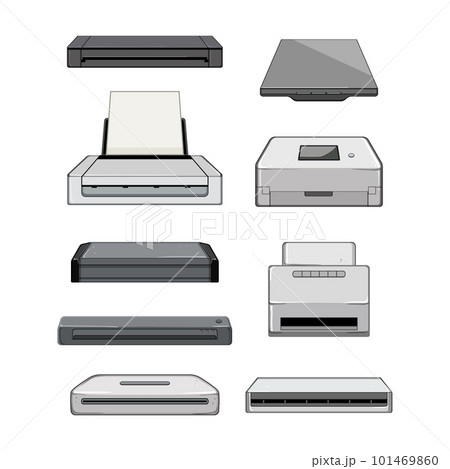 scanner document set cartoon vector illustration 101469860
