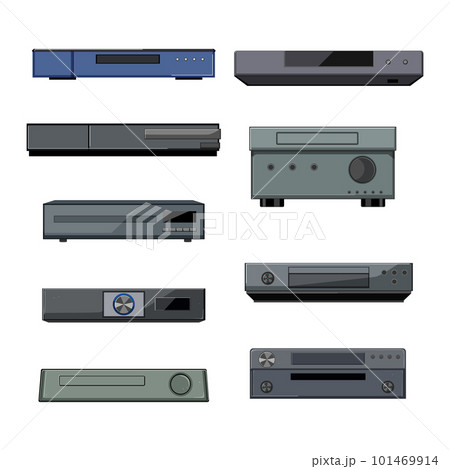 blu ray player set cartoon vector illustration 101469914