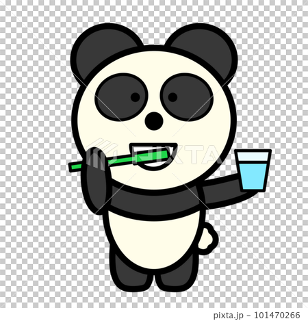 Illustration of a panda brushing its teeth Illustration of a panda brushing its teeth 101470266