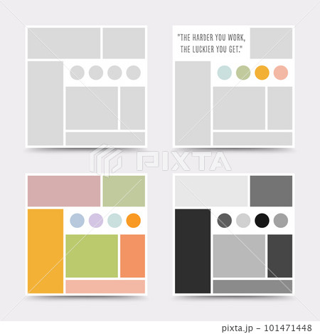 Moodboard template. Photo collage layout. Minimalist Moodboard. 101471448