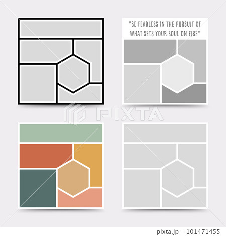 Moodboard template. Photo collage layout. Minimalist Moodboard. 101471455