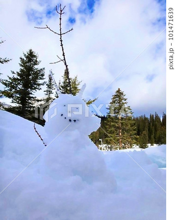 ツノと手がついた雪だるま ツノと手がついた雪だるま 101471639