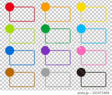 Crayon material design frame 12 color set Crayon material design frame 12 color set 101471909
