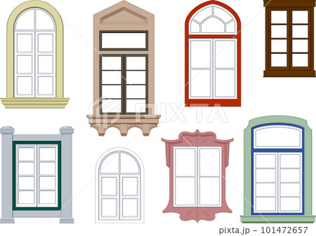 クラシカルな飾り窓のフレームセット 101472657