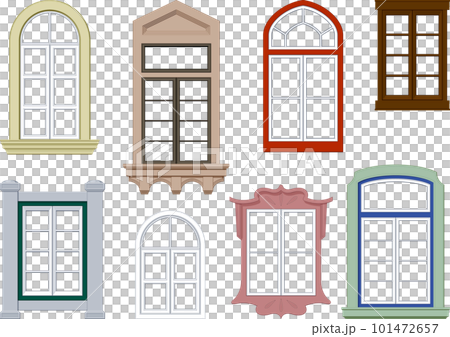 クラシカルな飾り窓のフレームセット 101472657