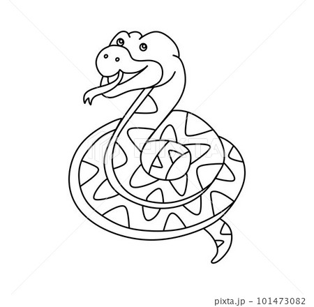 Snake Character Black and White Vector Illustration Coloring Book for Kids Snake Character Black and White Vector Illustration Coloring Book for Kids 101473082