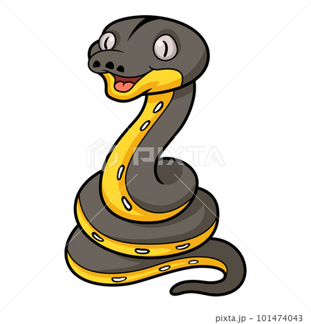 Cute platinum titanium reticulated python cartoon 101474043