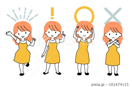 女性のイラストセット素材 101474115