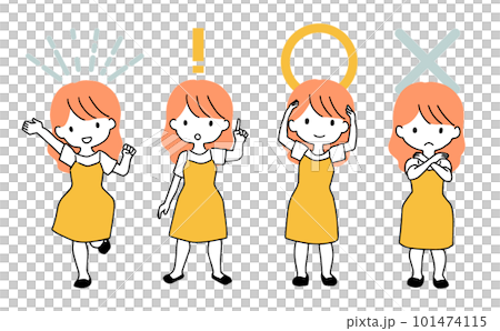 女性插圖集素材 101474115