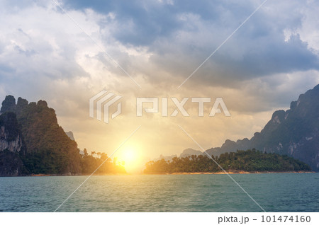 Amazing sunset. Beautiful nature scenic attraction landscape. Adventure landmark travel Thailand. Famous attraction adventure place travel Thailand. Asia holiday vacation trip 101474160