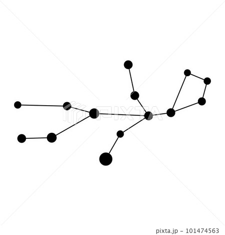 Virgo constellation map. Vector illustration. Virgo constellation map. Vector illustration. 101474563