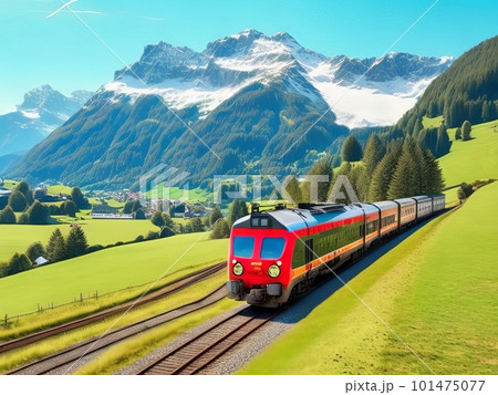 Exploring the Beautiful Countryside by Passenger Train. Generative AI. Exploring the Beautiful Countryside by Passenger Train. Generative AI. 101475077