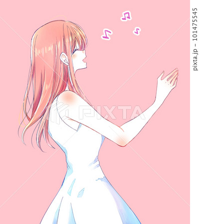 笑顔で歌う女性 笑顔で歌う女性 101475545