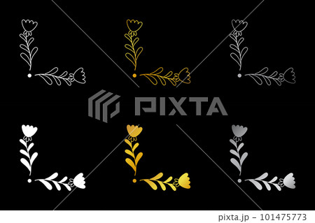 Floral hand drawn border. Wedding card design element. Floral hand drawn border. Wedding card design element. 101475773
