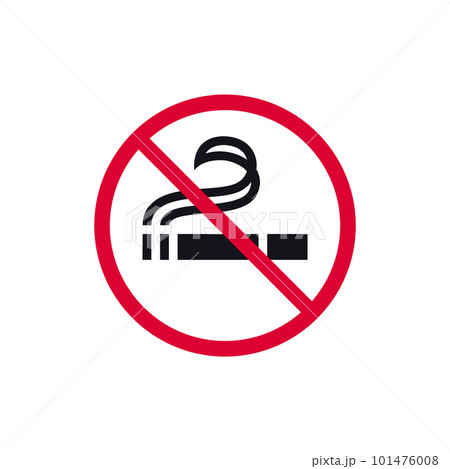 No smoking prohibited sign, forbidden modern round sticker, vector illustration No smoking prohibited sign, forbidden modern round sticker, vector illustration 101476008