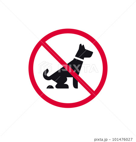 No dog rohibited sign, forbidden modern round sticker, vector illustration No dog rohibited sign, forbidden modern round sticker, vector illustration 101476027