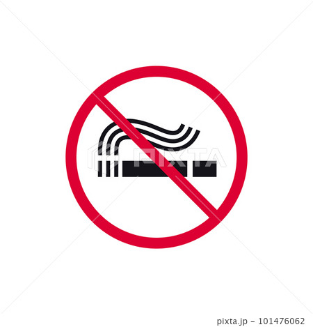 No smoking prohibited sign, forbidden modern round sticker, vector illustration No smoking prohibited sign, forbidden modern round sticker, vector illustration 101476062