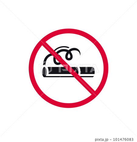 No smoking prohibited sign, forbidden modern round sticker, vector illustration 101476083