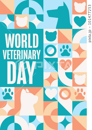 World Veterinary Day. Holiday concept. Template for background, banner, card, poster with text 101477253