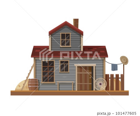 Western Wild West stables, country town building or horse barn, vector Texas cartoon architecture. American country or Wild West cowboy horses stall or stables barn, cattle wooden house Western Wild West stables, country town building or horse barn, vector Texas cartoon architecture. American country or Wild West cowboy horses stall or stables barn, cattle wooden house 101477605