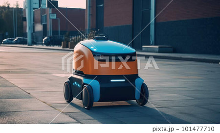 Delivery robot created with generative AI technology Delivery robot created with generative AI technology 101477710