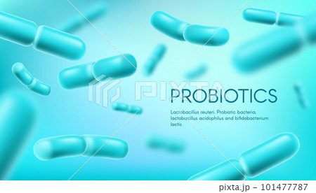 Probiotic bacteria, lactobacillus acidophilus and bifidobacterium, vector background. Probiotic bacteria prebiotics, healthy microorganism bacterium for gut health and digestion with bifidobacterium Probiotic bacteria, lactobacillus acidophilus and bifidobacterium, vector background. Probiotic bacteria prebiotics, healthy microorganism bacterium for gut health and digestion with bifidobacterium 101477787