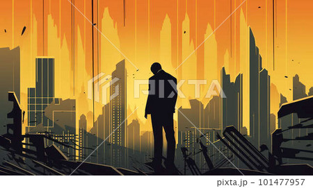 Businessman panics over falling stock market quotes, inflation and business failure created with generative AI technology Businessman panics over falling stock market quotes, inflation and business failure created with generative AI technology 101477957
