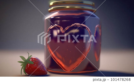 Jar of strawberry jam created with generative AI technology Jar of strawberry jam created with generative AI technology 101478268