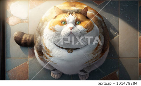 Fat cat asks to eat created with generative AI technology 101478284
