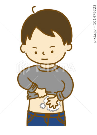 ストーマを洗う男性のイラスト ストーマを洗う男性のイラスト 101479223