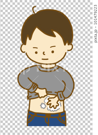 ストーマを洗う男性のイラスト ストーマを洗う男性のイラスト 101479223