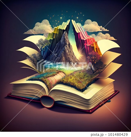 Old magic book in the mysterious place with - Stock Illustration  [103323436] - PIXTA
