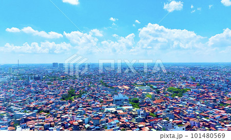 地上27階から見下ろすベトナムの街並み 101480569