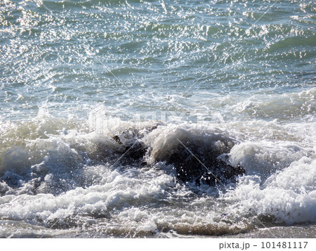 強風の海の白波と波しぶき。 101481117