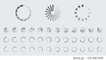 Circular Loading Buffering Icons Vector Set 101482409