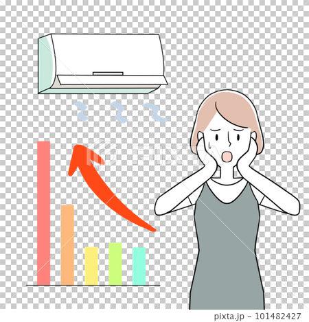 被空調電費向右掉的女人震驚 被空調電費向右掉的女人震驚 101482427